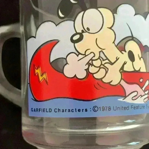 2 Vintage McDonald's Garfield Glass Coffee Mugs - Jim Davis, 1978, Canoe - Picture 6 of 6